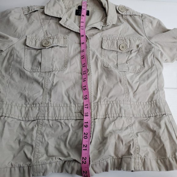 American Eagle Cotton Khaki Button Up Jacket Med - Picture 9 of 9